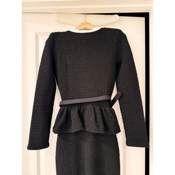 NWOT Self-Portrait BLACK FLORAL TEXTURED KNIT MIDI DRESS, special occasion dress - Picture 13 of 16